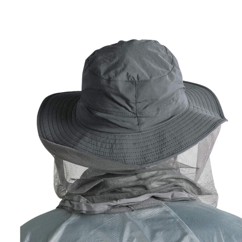 FALETO Men's t Safari Mesh Hats Outdoors Fishing Hat Sun Proction Cap with Neck Flat Bonnie Bucket Adjustable Caps Gorras para Hombres Summer Hunting Large Brim Hat for Women Grey - Image 3